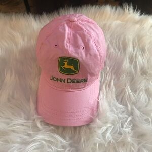 John Deere light pink baseball cap